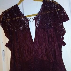 Torrid size 2 burgundy lace dress